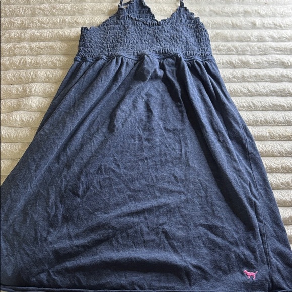 PINK Victoria's Secret Tops - PINK Victoria's Secret Navy Blue Smocked Top